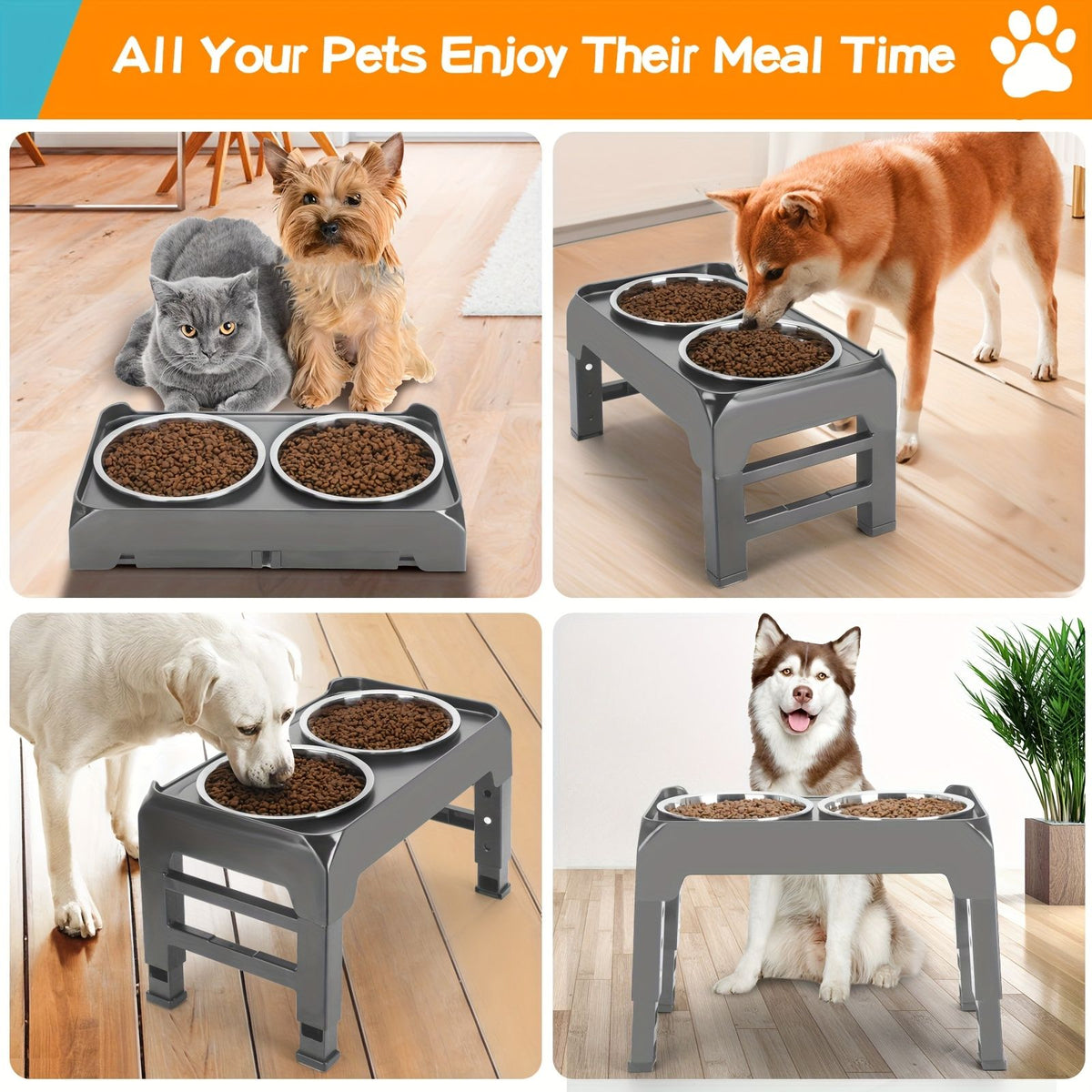 Elevated Double Dog Bowl Feeder by dktraveldogs.com