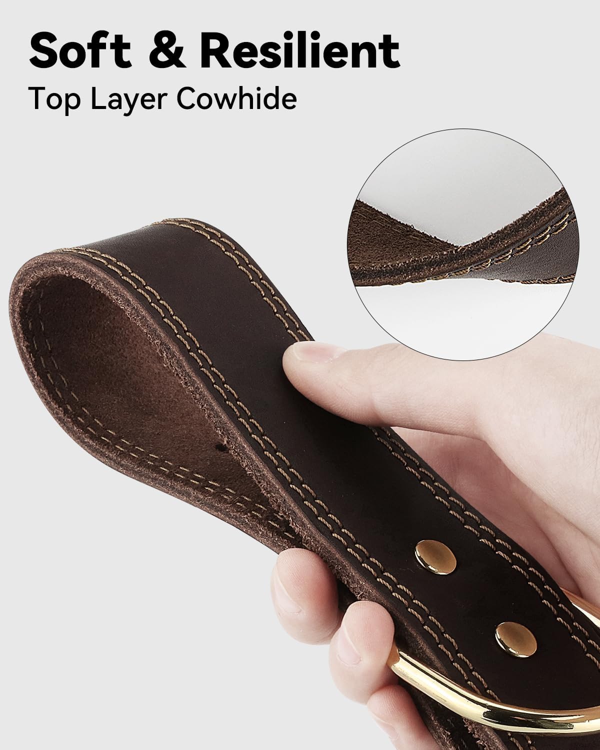 Leather Collar 41m - 56cm by dktraveldogs.com