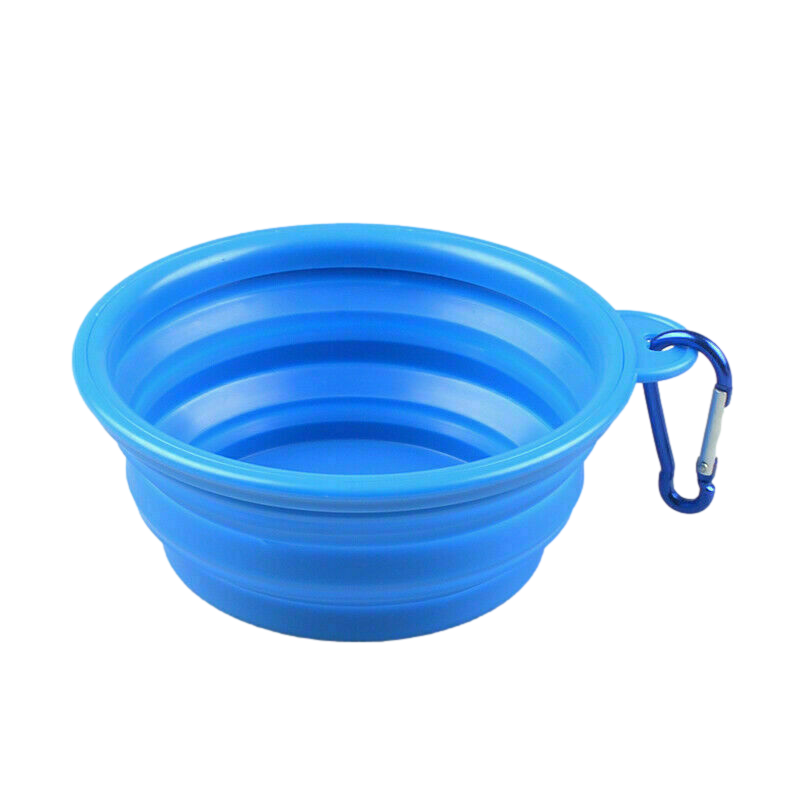 Blue Collapsible Pet Bowl by dktraveldogs.com