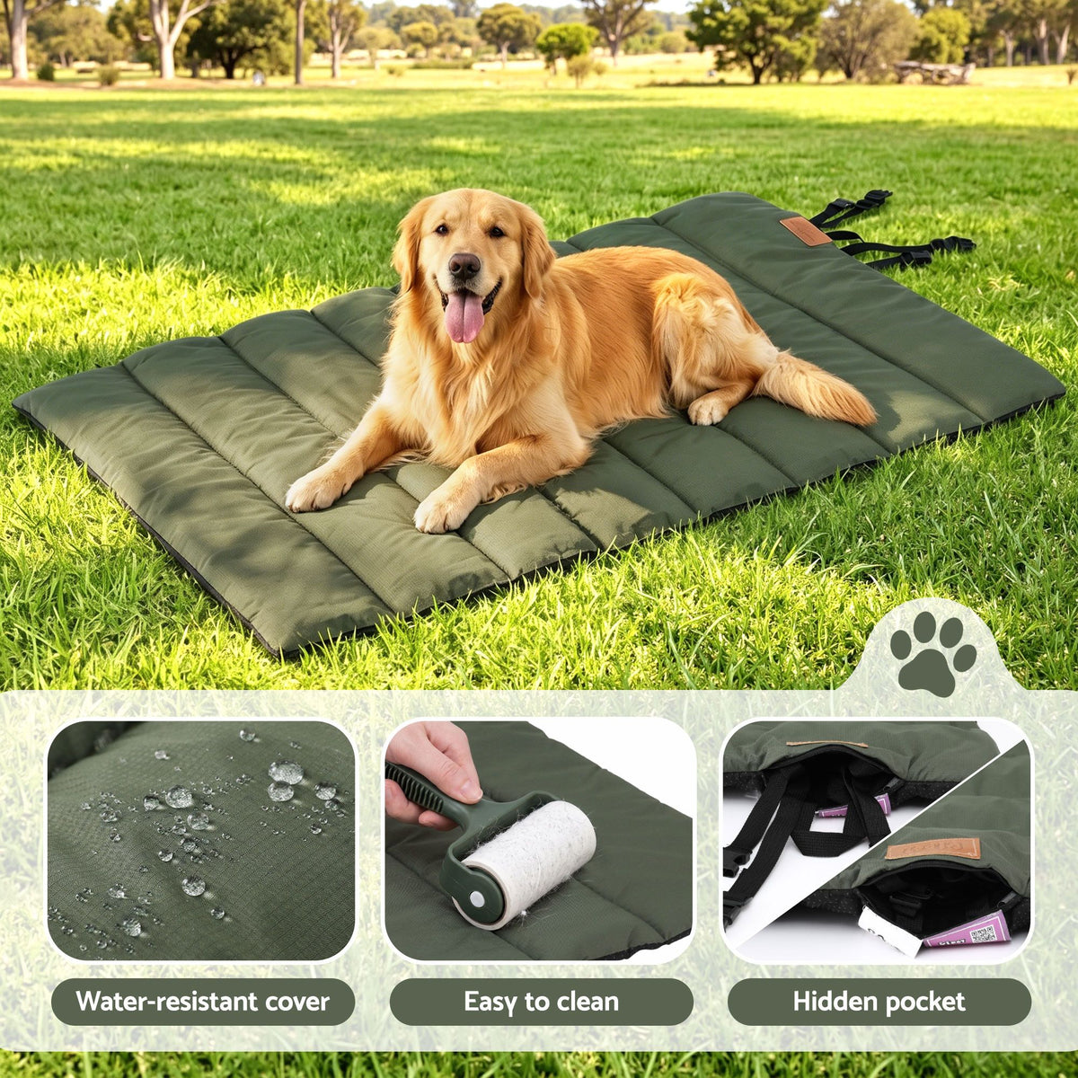 Large Outdoor Dog Mat by dktraveldogs.com