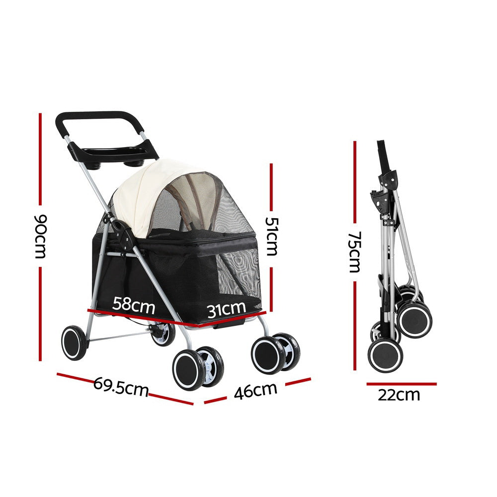 i.Pet Pet Stroller 4 Wheels by dktraveldogs.com
