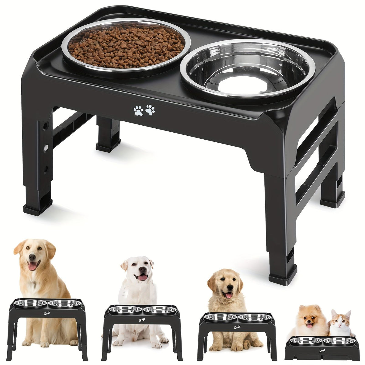Elevated Double Dog Bowl Feeder by dktraveldogs.com