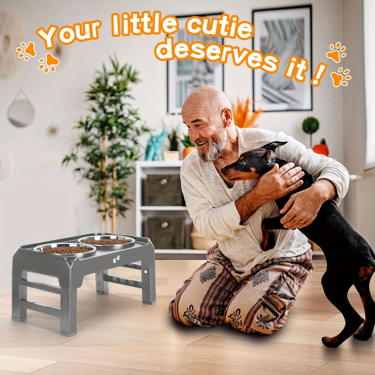 Elevated Double Dog Bowl Feeder by dktraveldogs.com