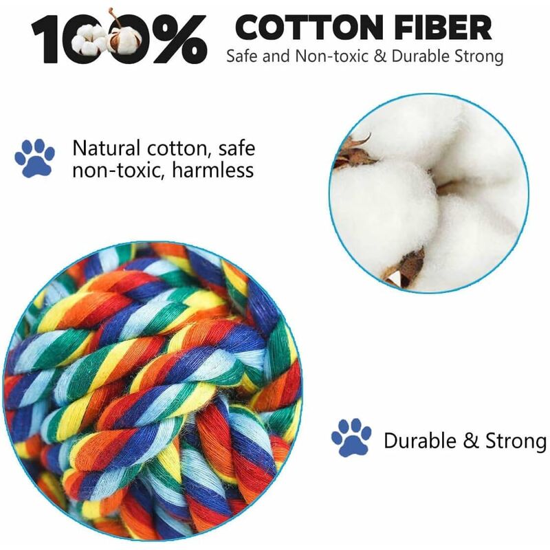 Dog Rope Toy Set - Chew & Interactive Toys for Small & Medium Dogs (4 Pieces)