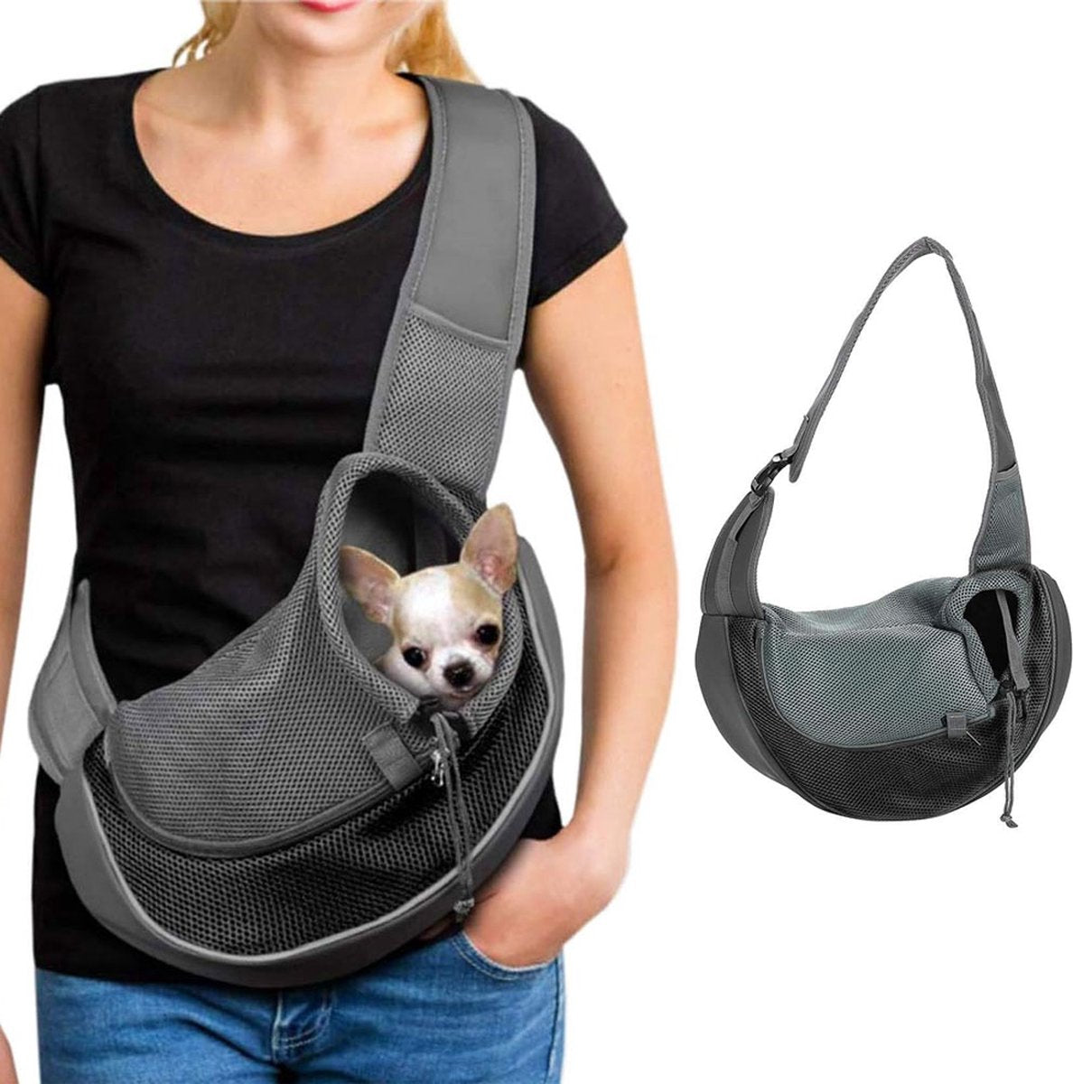 Small Dog Carrier Sling by dktraveldogs.com
