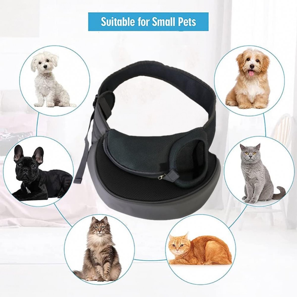 Small Dog Carrier Sling by dktraveldogs.com