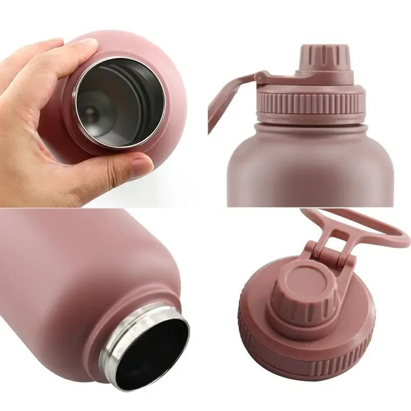 3-in-1 Outdoor Pet Insulated Water Bottle: 32oz Large Capacity, 24H Temperature Lock, Hidden Dual Bowls, 304 Stainless Steel, Leak-Proof & Portable, Essential for Dog Walking & Camping./BLUE
