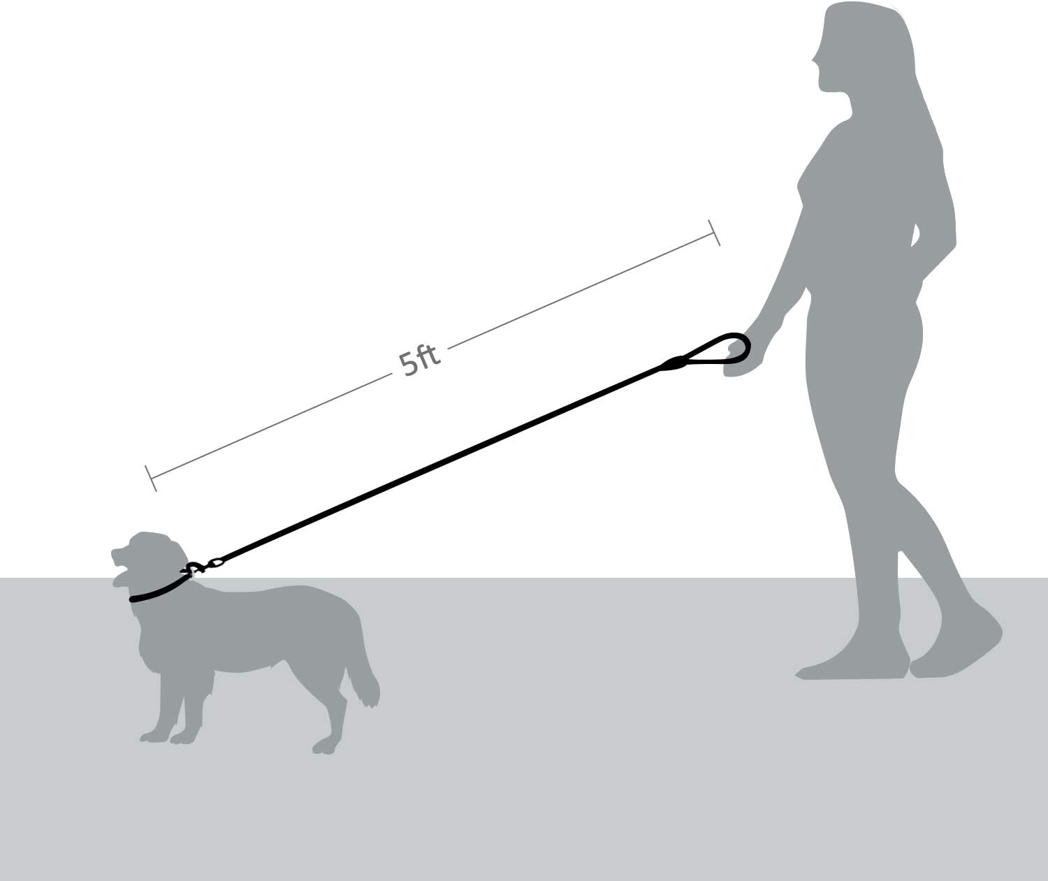 Black 1.5m Reflective Leash by dktraveldogs.com