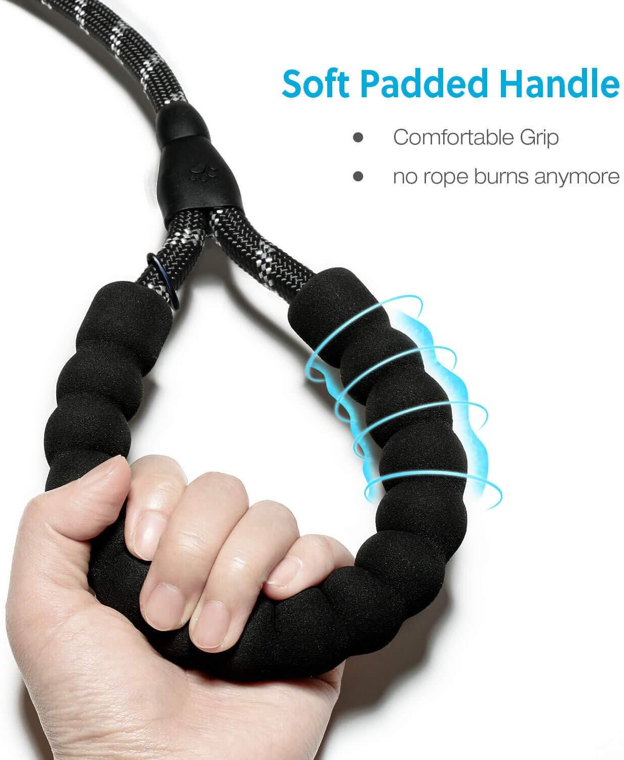 Black 1.5m Reflective Leash by dktraveldogs.com