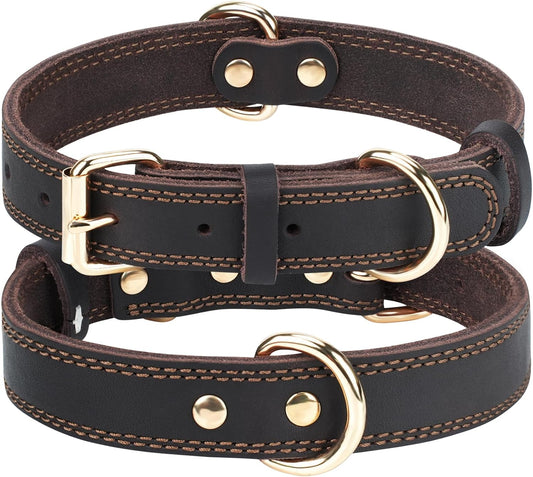 Leather Collar 41m - 56cm by dktraveldogs.com
