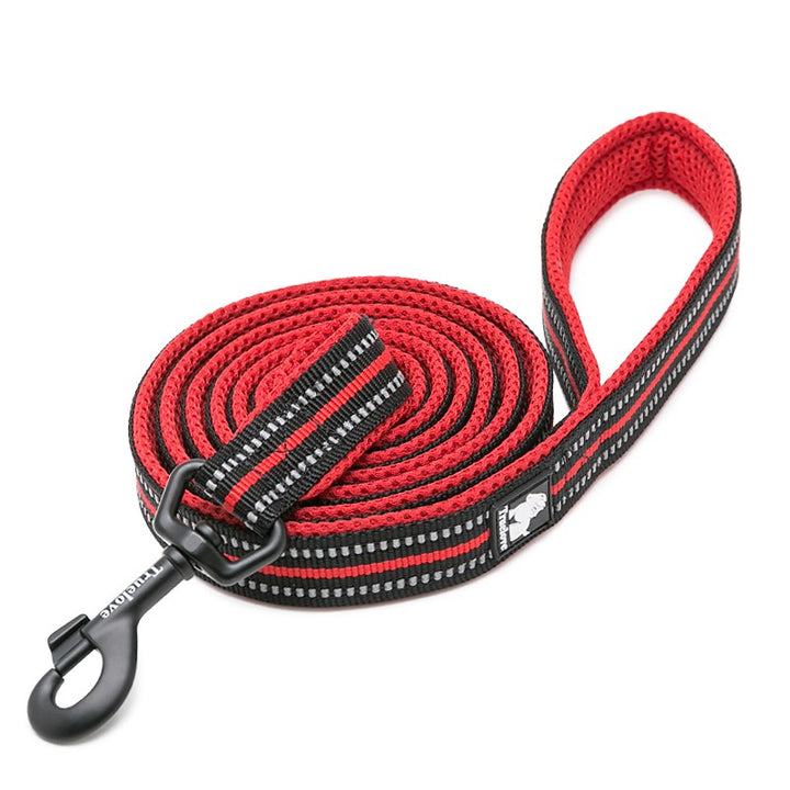 Reflective Pet Leash-Red by dktraveldogs.com