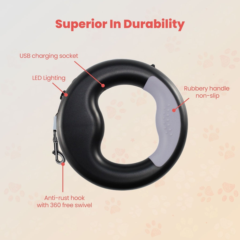 Retractable Floofi Dog Leash by dktraveldogs