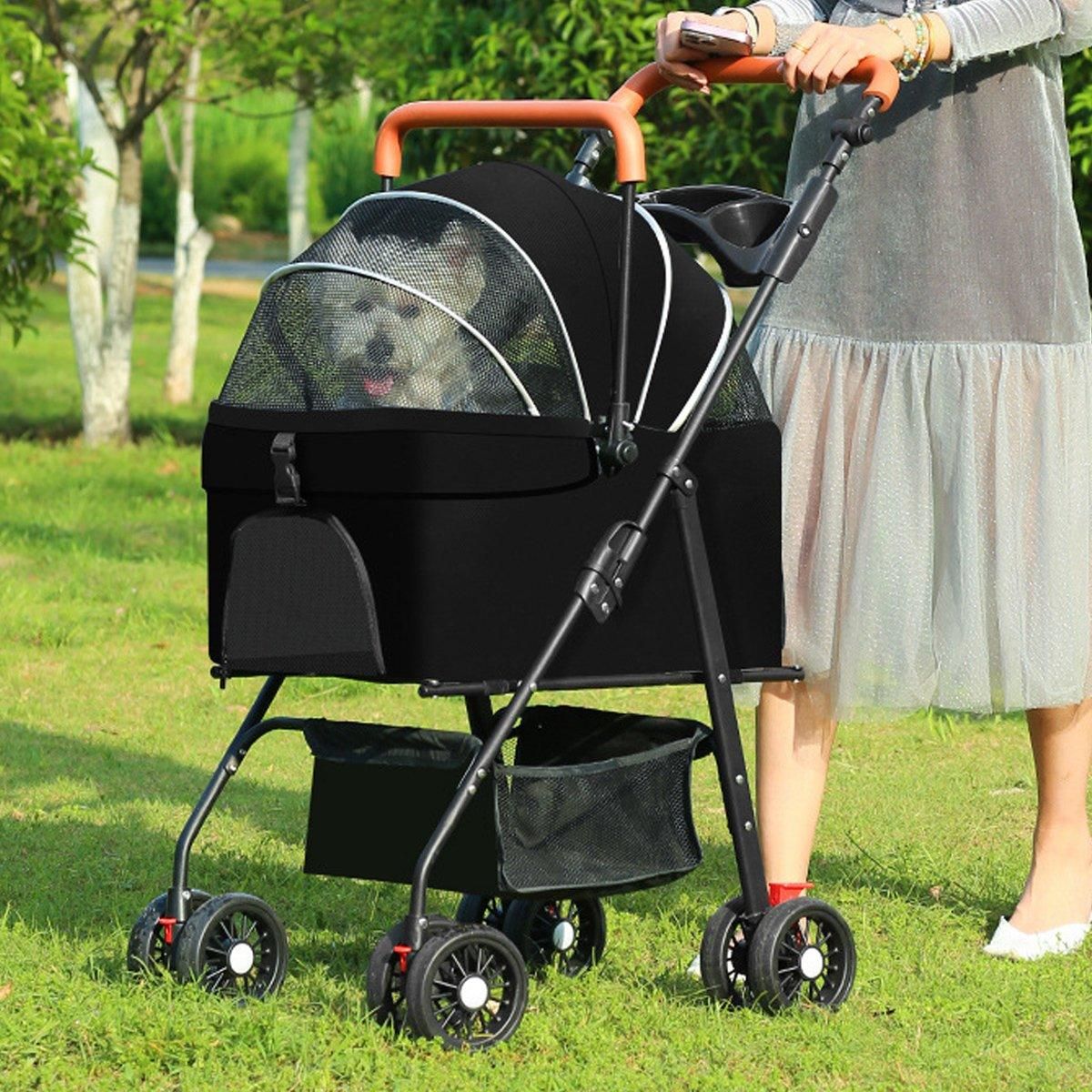 Pet Stroller with Detachable Carrier by dktraveldogs.com
