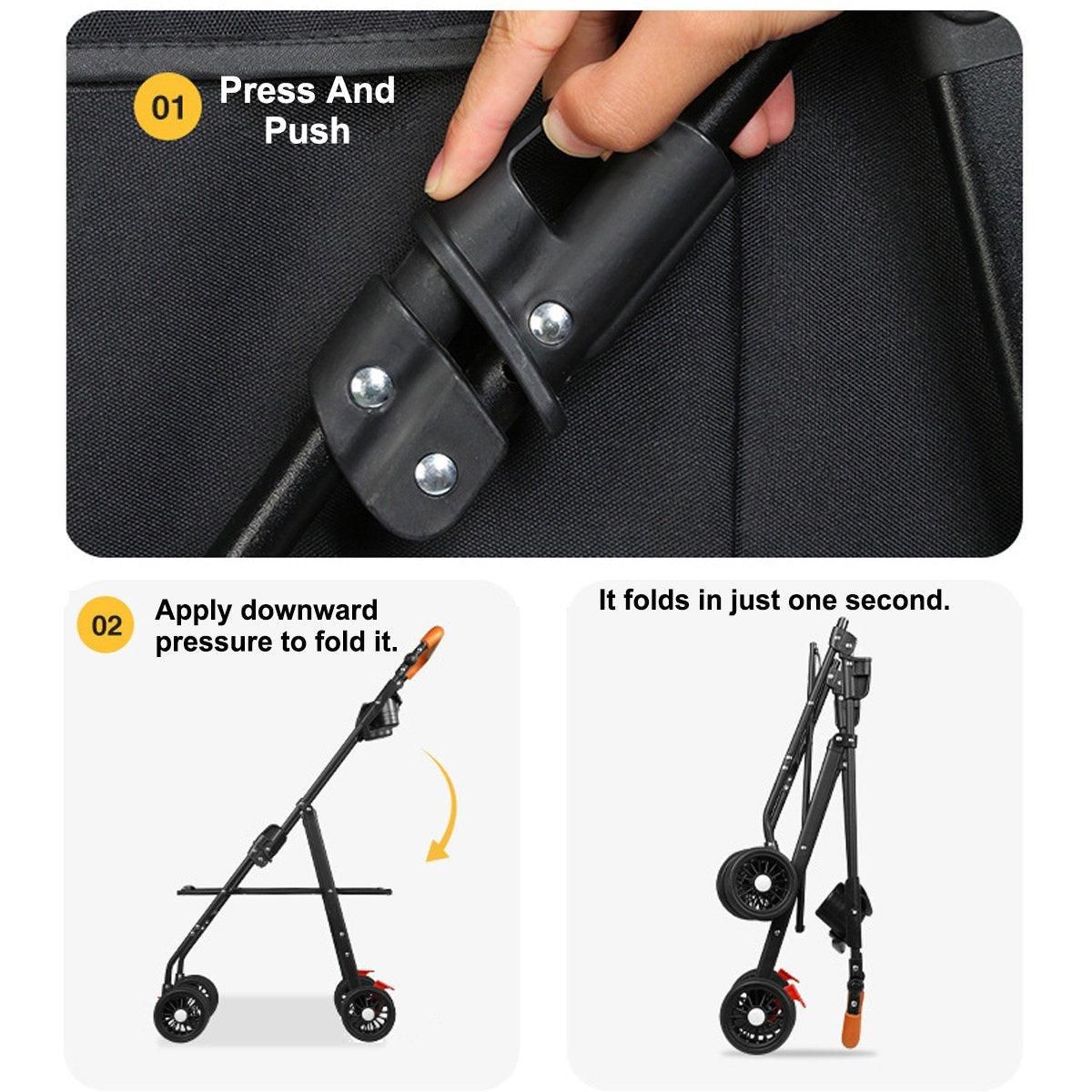 Pet Stroller with Detachable Carrier by dktraveldogs.com