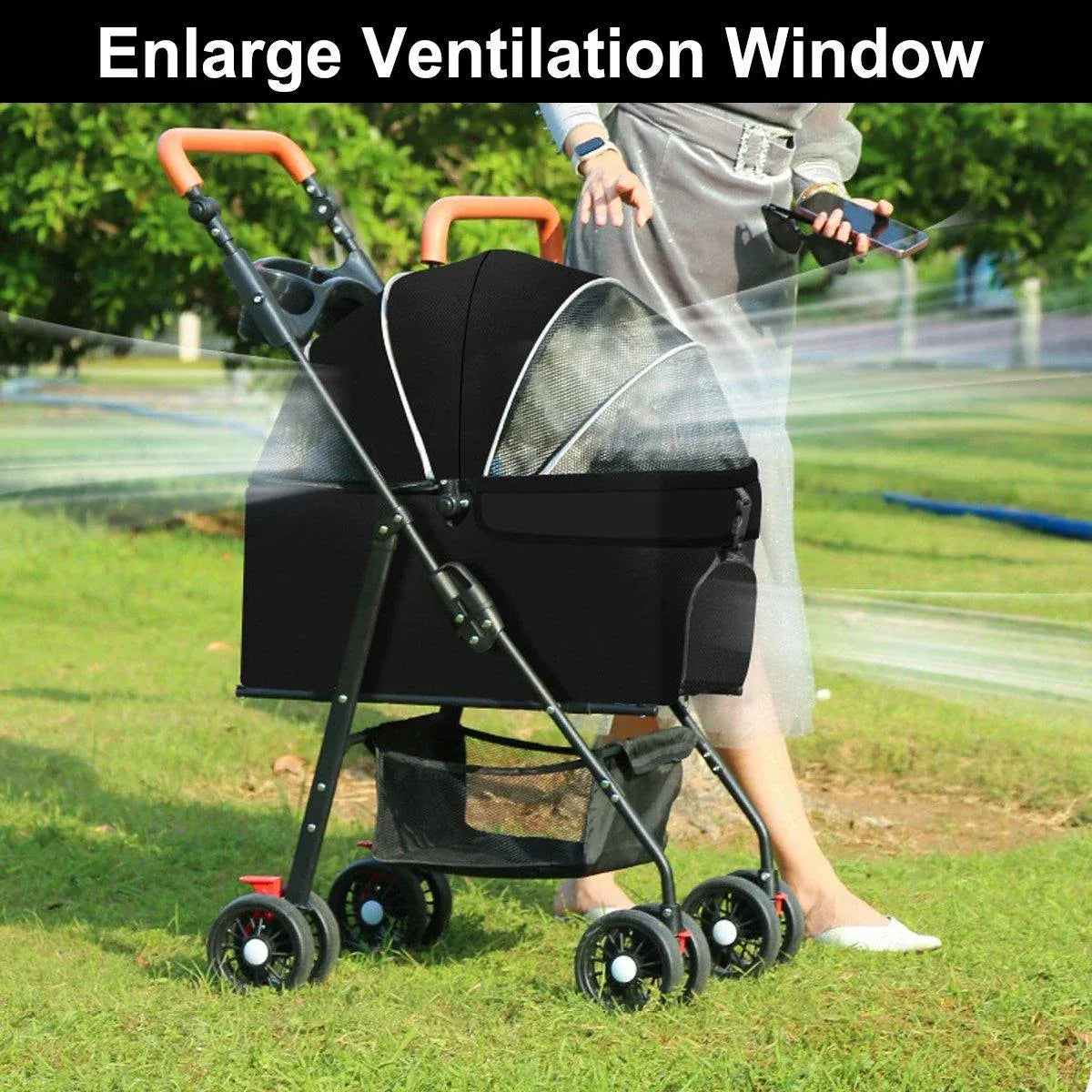 Pet Stroller with Detachable Carrier by dktraveldogs.com