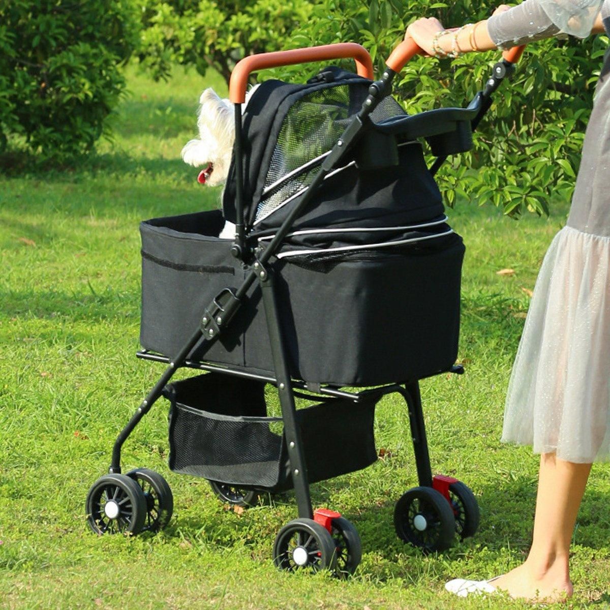 Pet Stroller with Detachable Carrier by dktraveldogs.com
