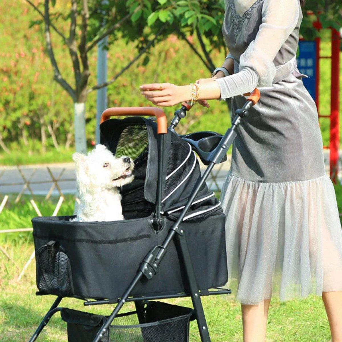 Pet Stroller with Detachable Carrier by dktraveldogs.com