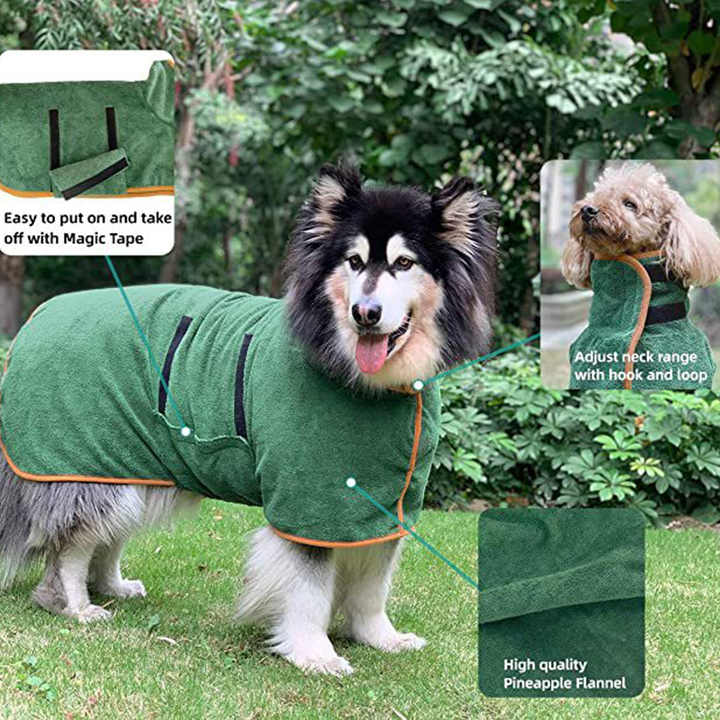 Quick-Dry Dog Bathrobe by dktraveldogs.com
