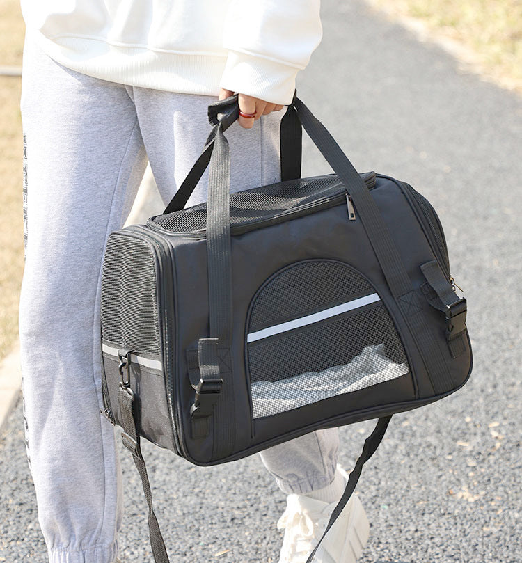 Soft-Sided Pet Carrier - Travel Bag for Cats & Small Dogs (44x25x28cm)