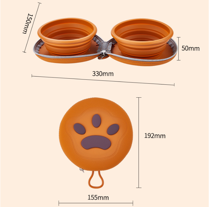 Portable Collapsible Dog Bowl by dktraveldogs.com