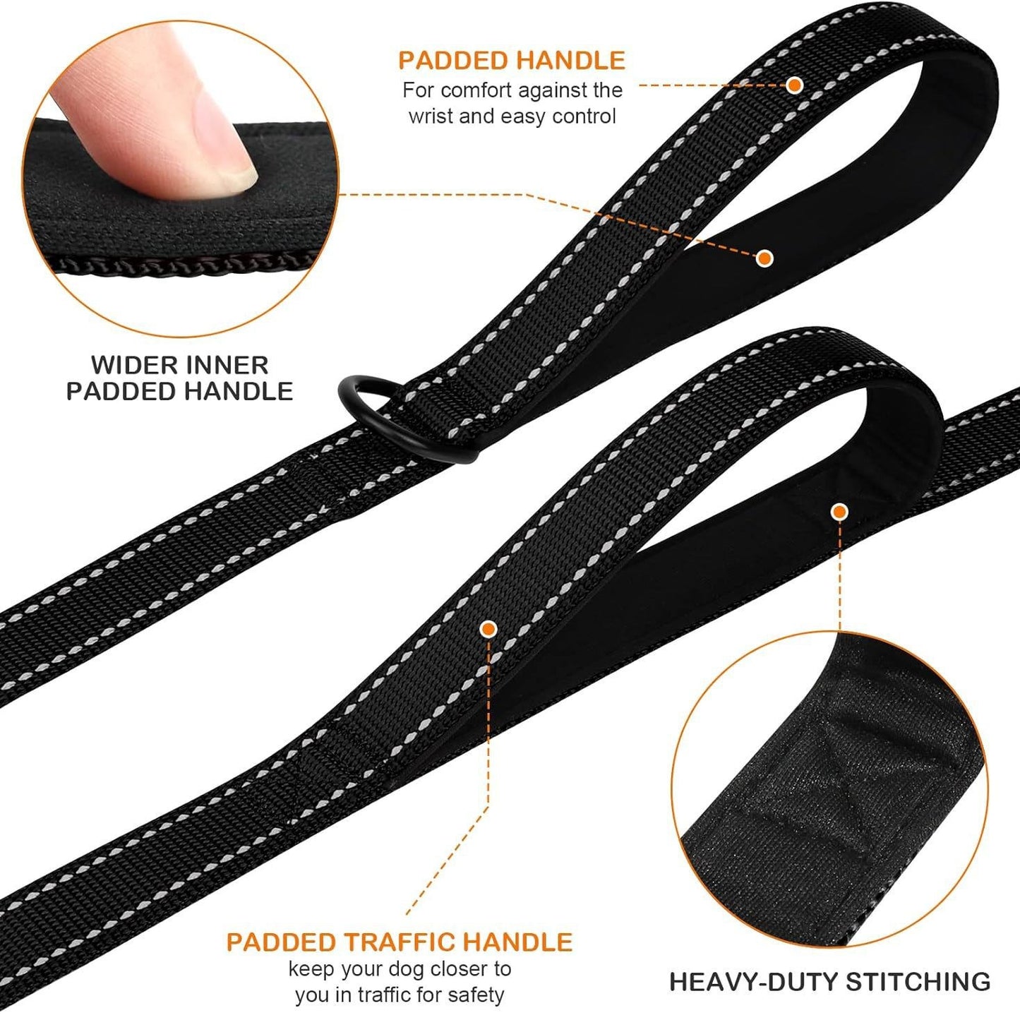 Reflective Dog Leash by dktraveldogs.com