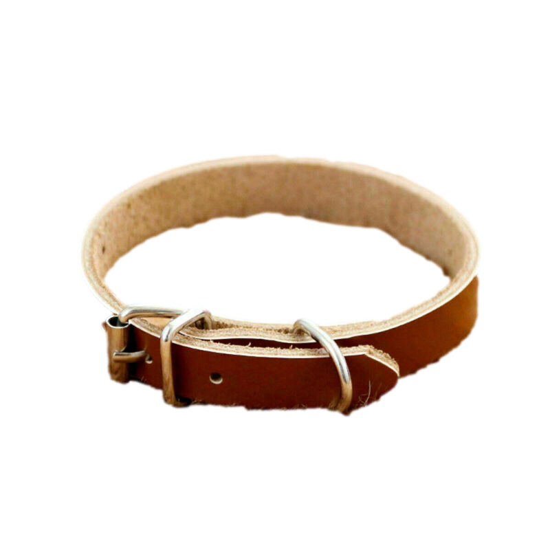 Brown Leather Collar by dktraveldogs.com