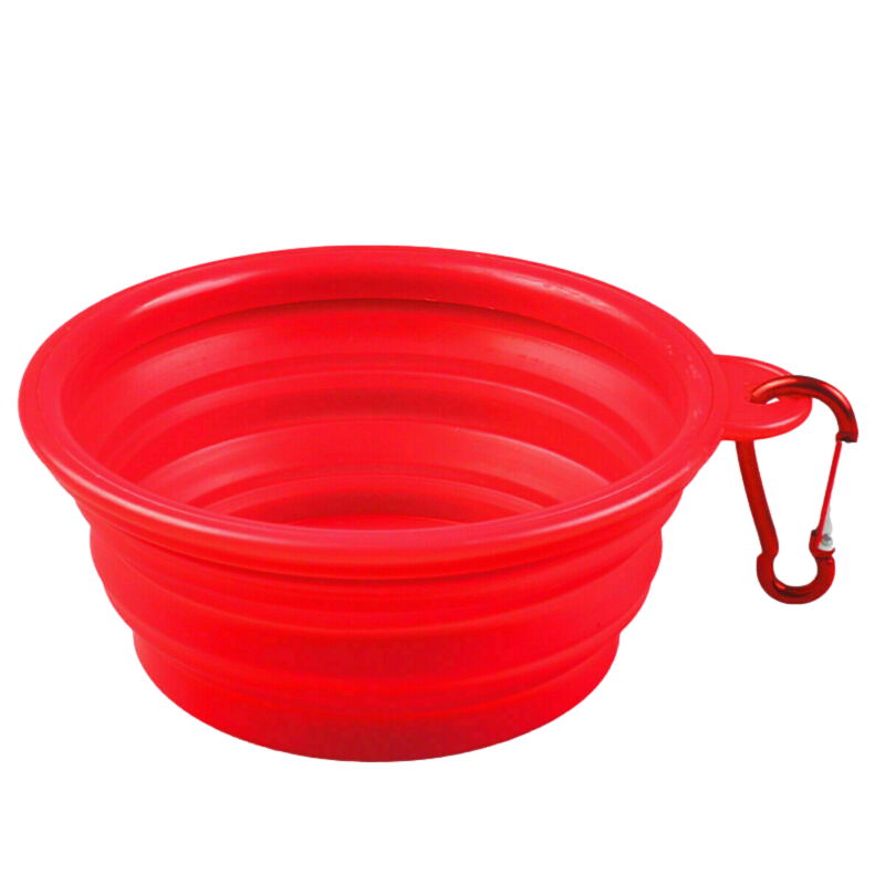 Red Collapsible Pet Bowl by dktraveldogs.com