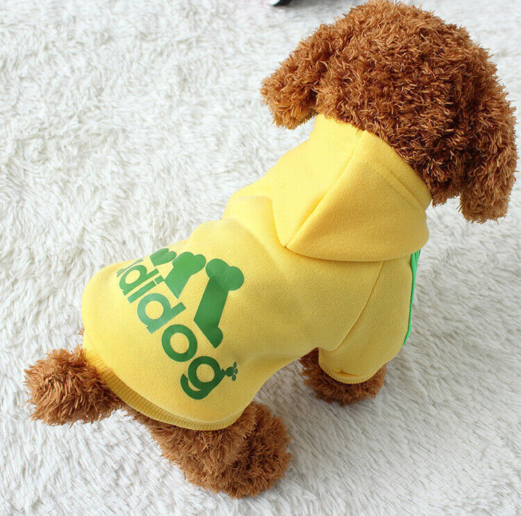 Yellow Adidog Dog Hoodie by dktraveldogs.com