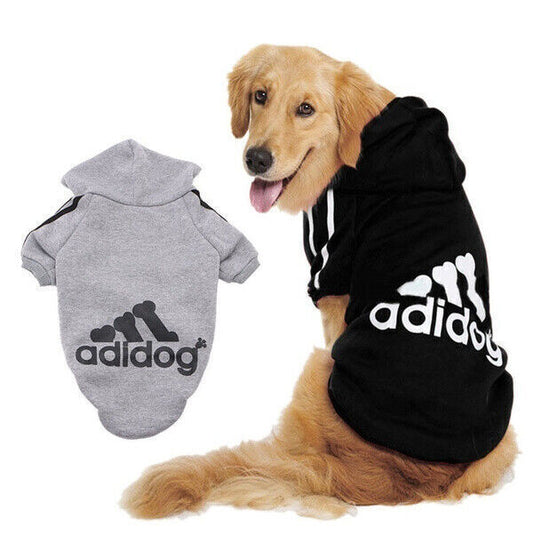 Adidog Dog Hoodie by dktraveldogs.com